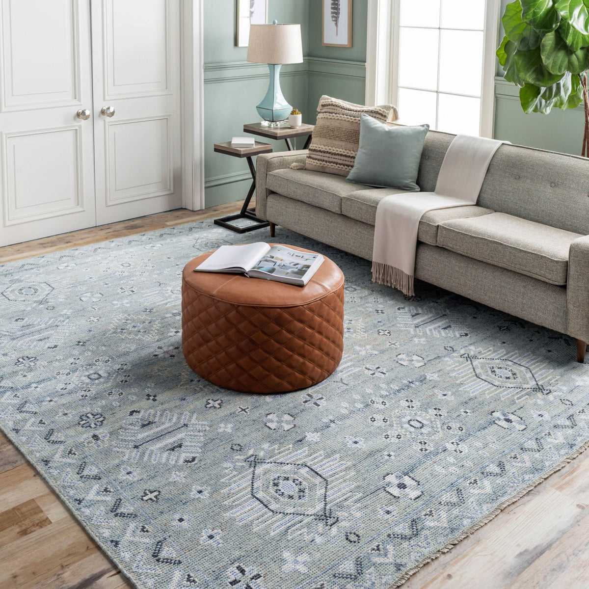 Modern European furniture - Blue Wool Blend Table Runner - www.oroa.com