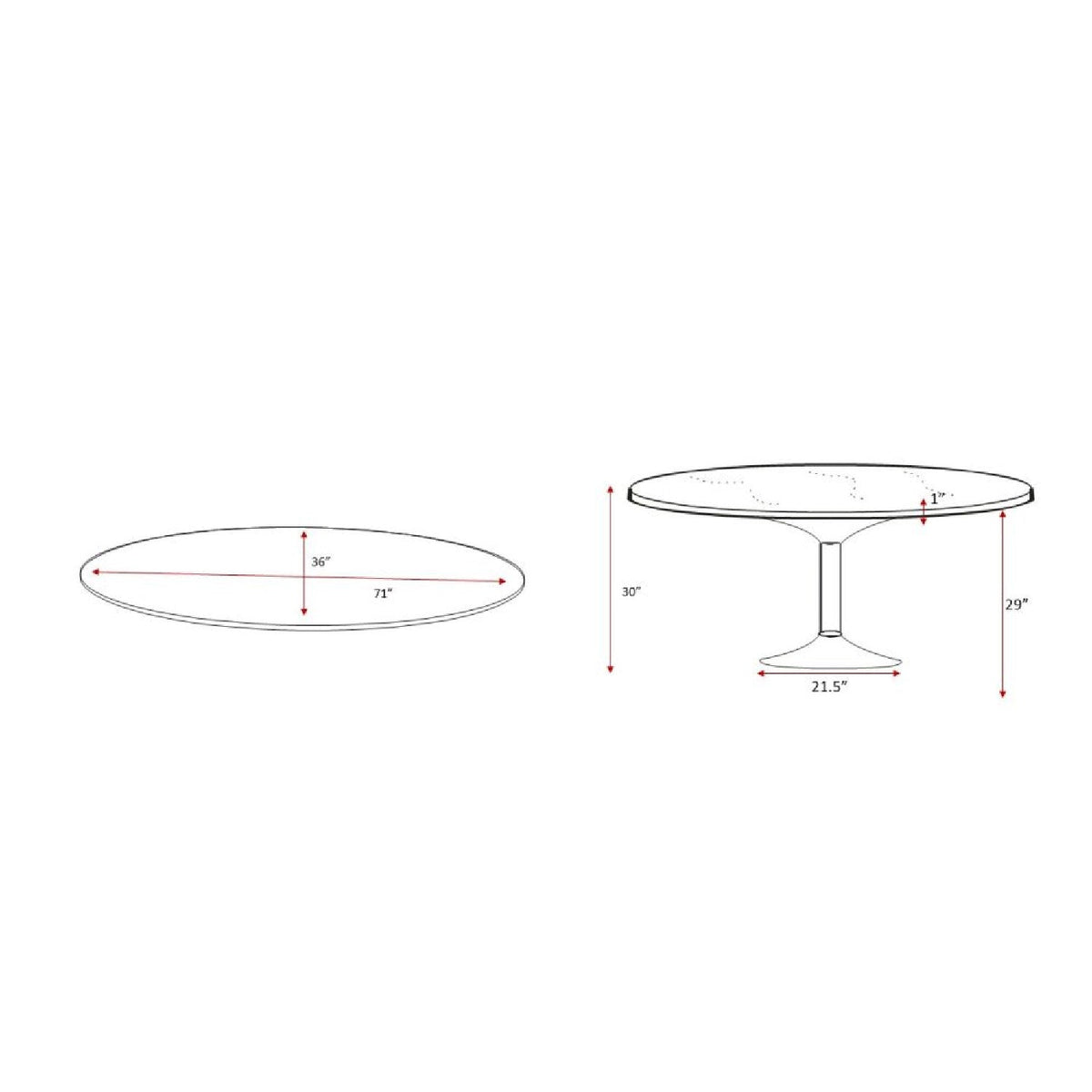 Modern furniture - Oval Pedestal Dining Table - www.oroa.com