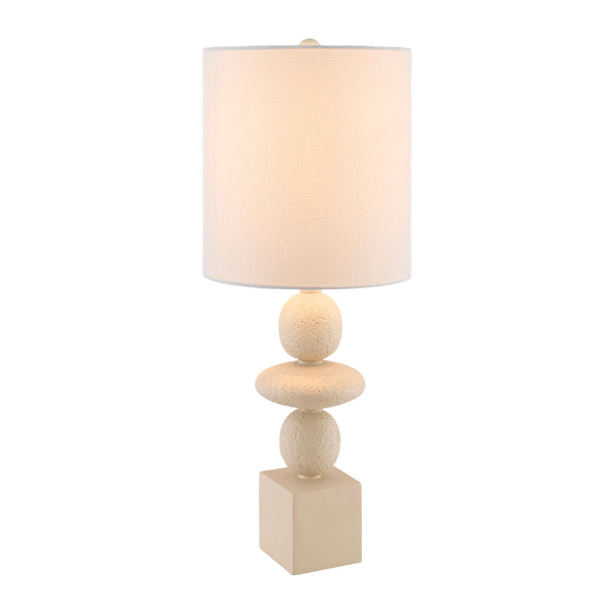 Modern European furniture - Geometric Stacked Linen Table Lamp - www.oroa.com
