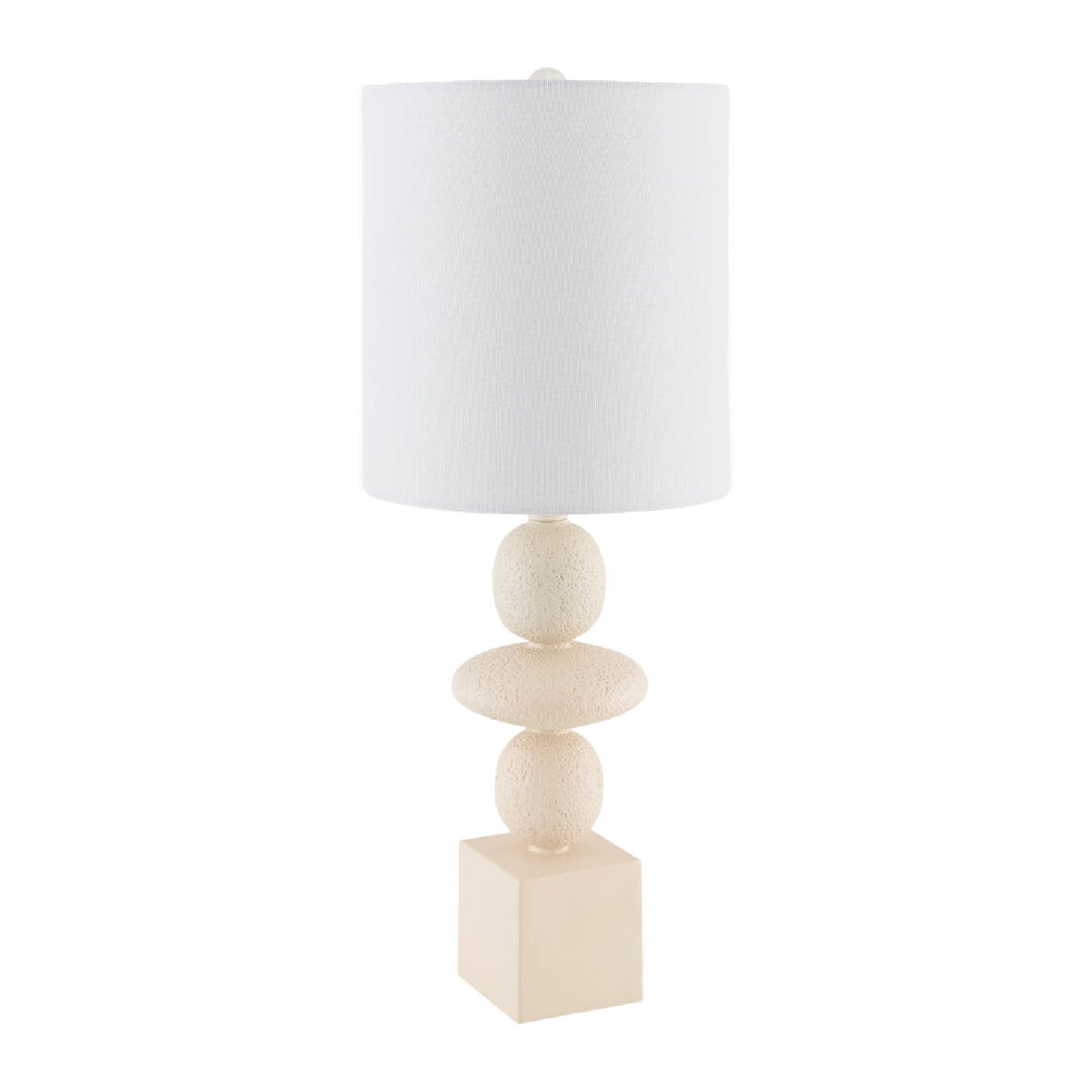 Modern European furniture - Geometric Stacked Linen Table Lamp - www.oroa.com