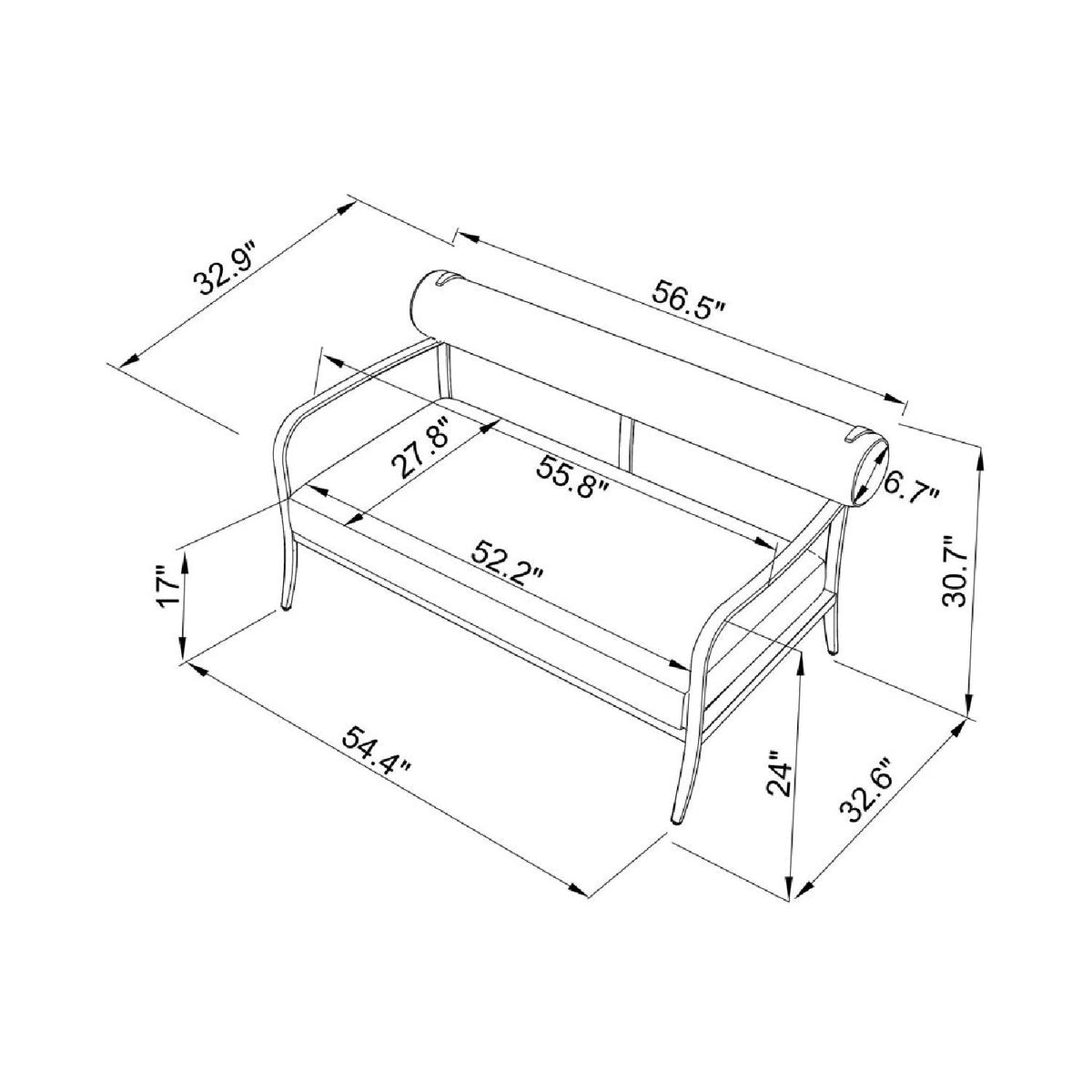 Modern European furniture - Black Aluminum Outdoor Loveseat - www.oroa.com