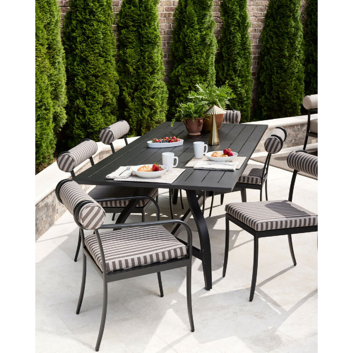 Modern European furniture - Black Aluminum Outdoor Dining Chair - www.oroa.com