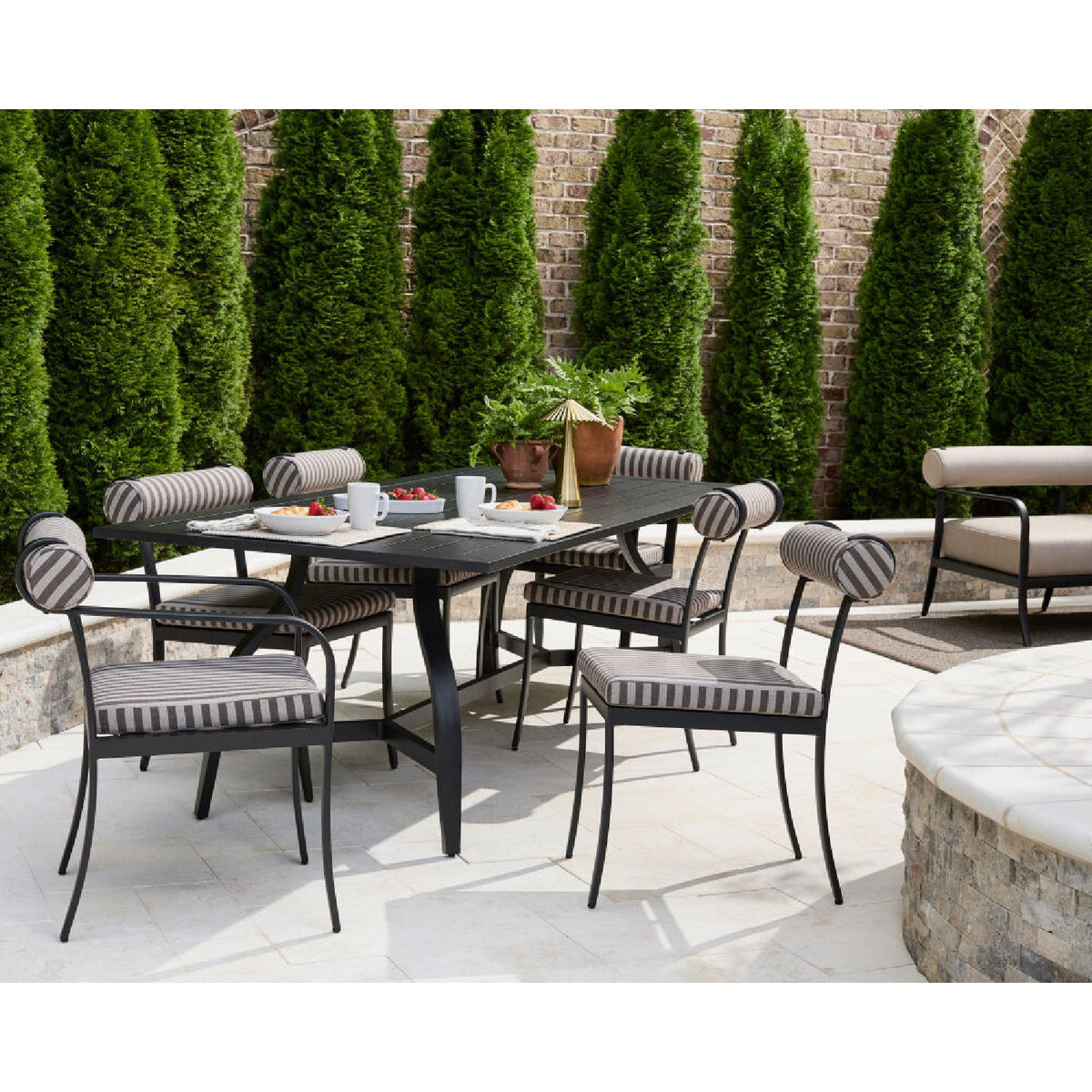 Modern European furniture - Black Aluminum Outdoor Dining Chairs (2) - www.oroa.com