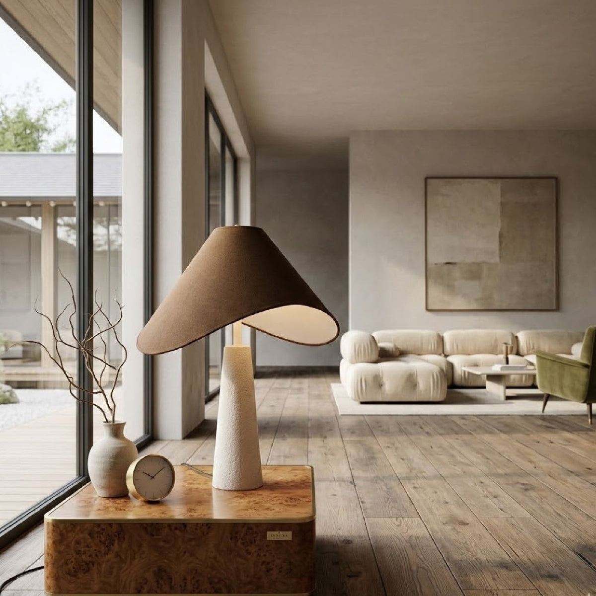 Modern European furniture - Tan Shade Accent Table Lamp - www.oroa.com