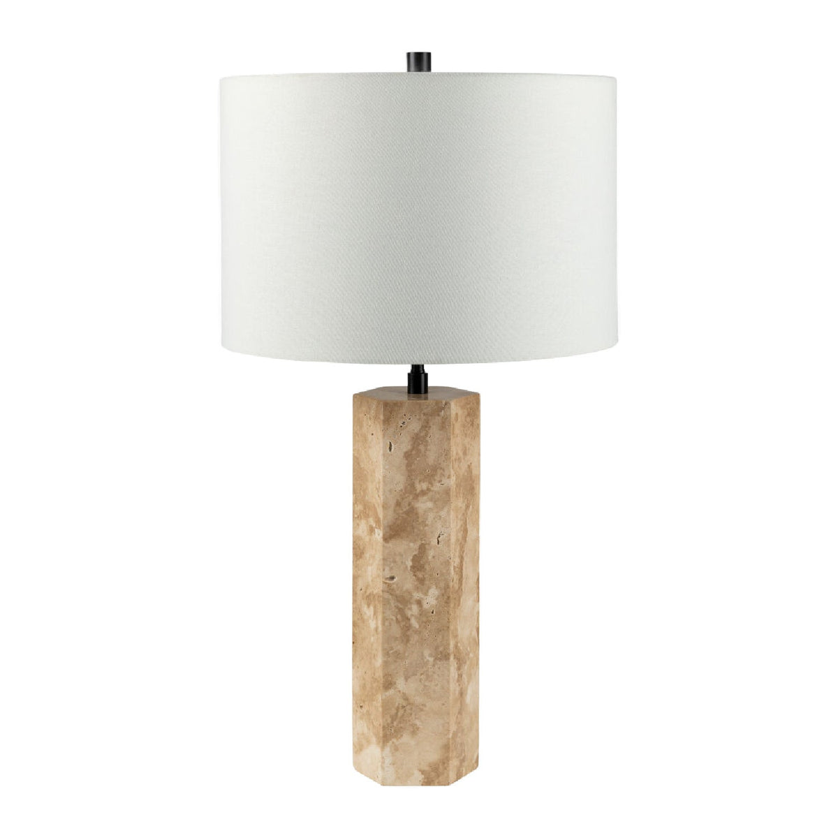 Modern European furniture - Travertine Cream Linen Table Lamp - www.oroa.com