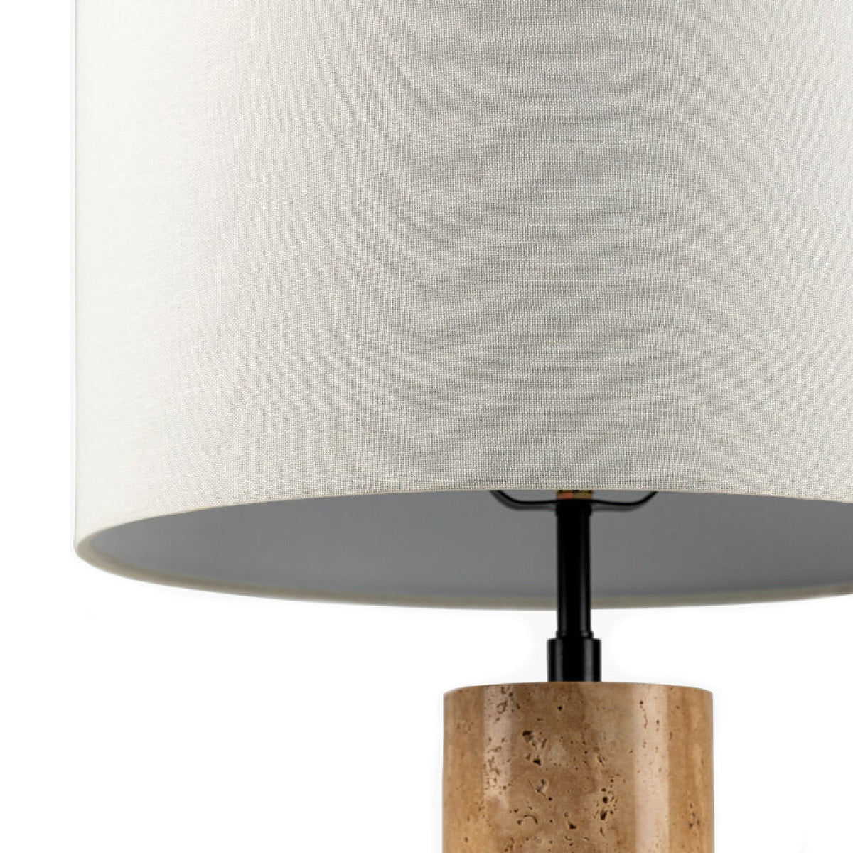 Modern European furniture - Travertine Cream Linen Table Lamp - www.oroa.com