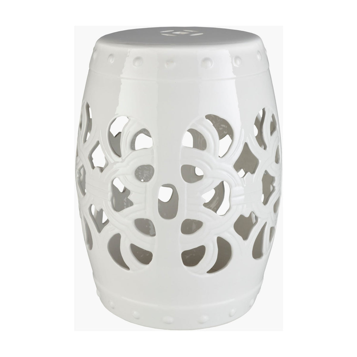 Modern European furniture - Openwork Glazed Ceramic Garden Stool - www.oroa.com
