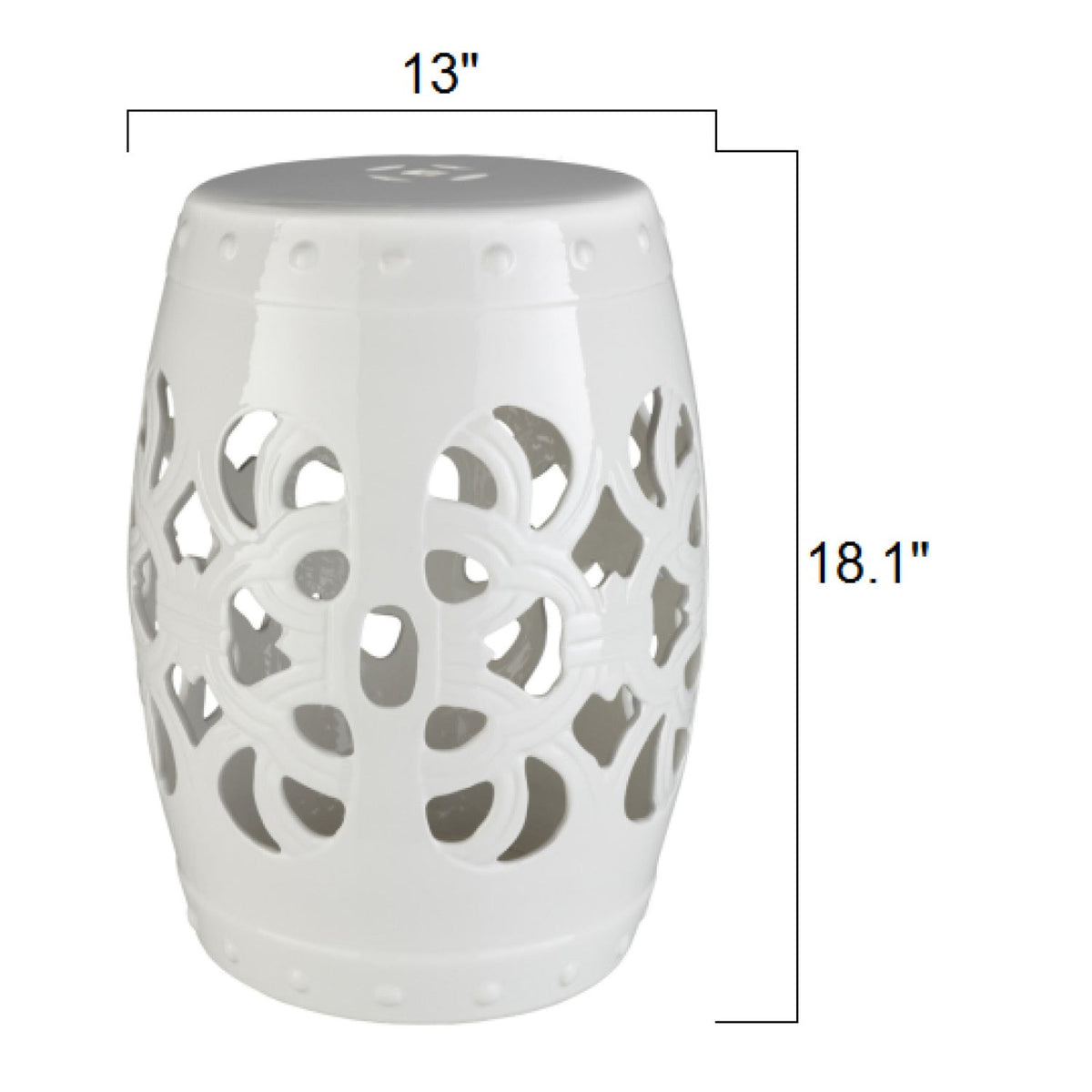 Modern European furniture - Openwork Glazed Ceramic Garden Stool - www.oroa.com