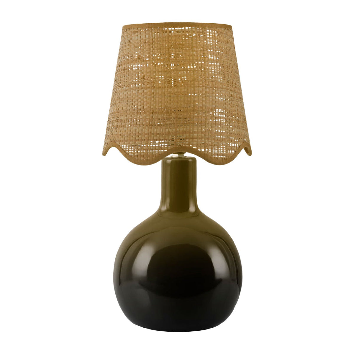 Modern European furniture - Wavy-Edge Rattan Ceramic Table Lamp - www.oroa.com