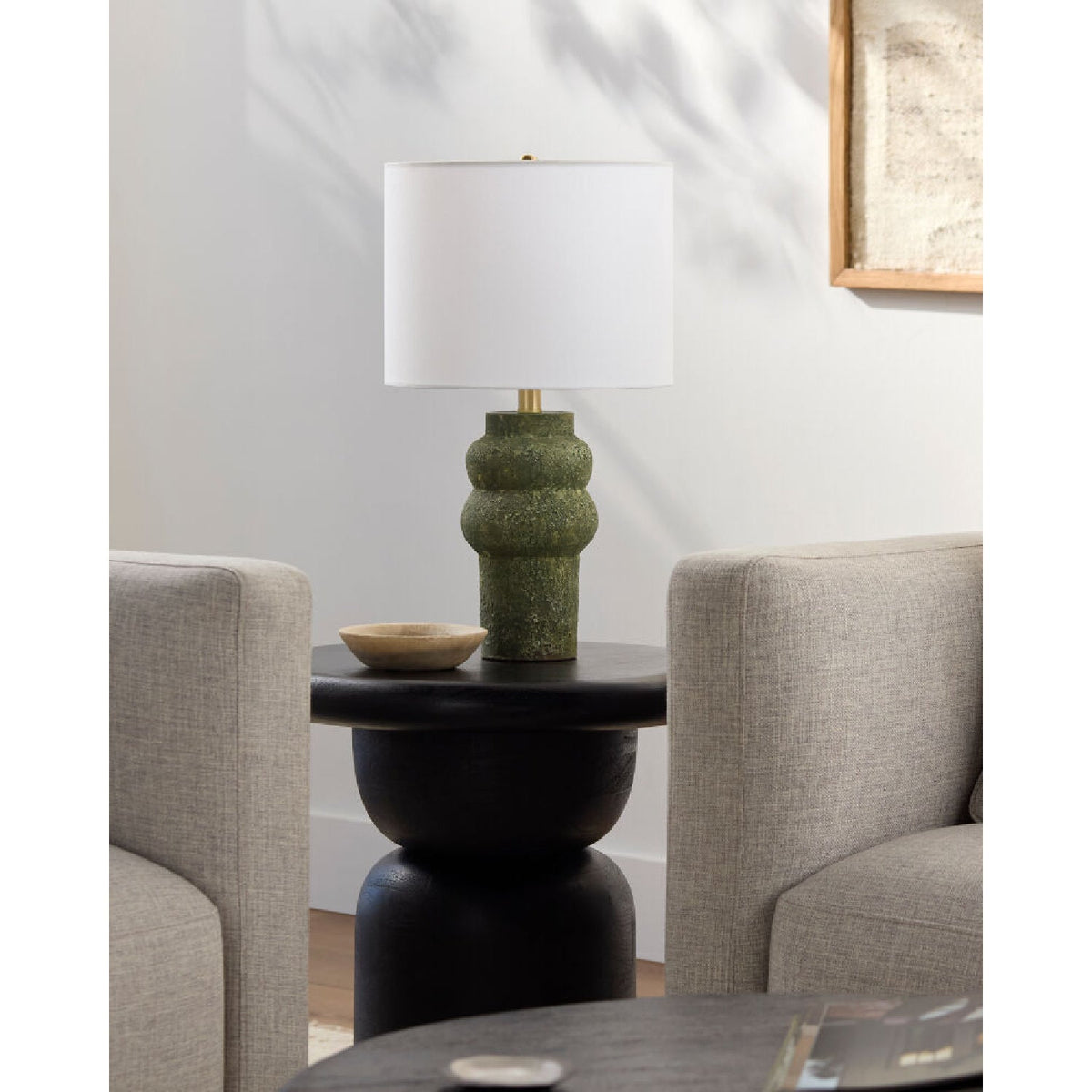 Modern European furniture - Rustic Green Ceramic Table Lamp - www.oroa.com