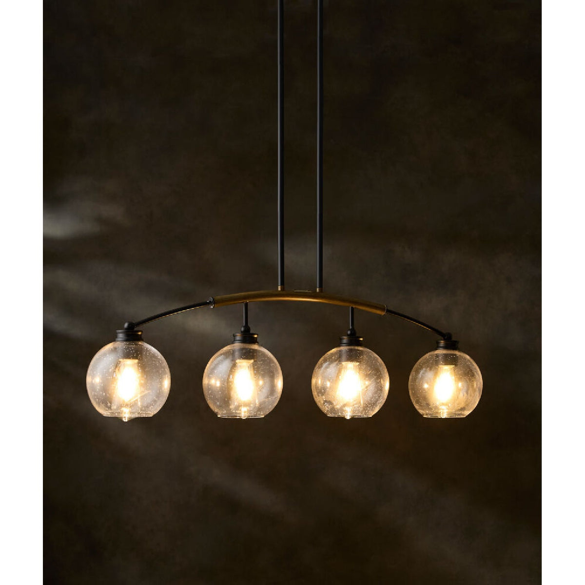 Modern European furniture - 4-Light Clear Glass Linear Chandelier - www.oroa.com