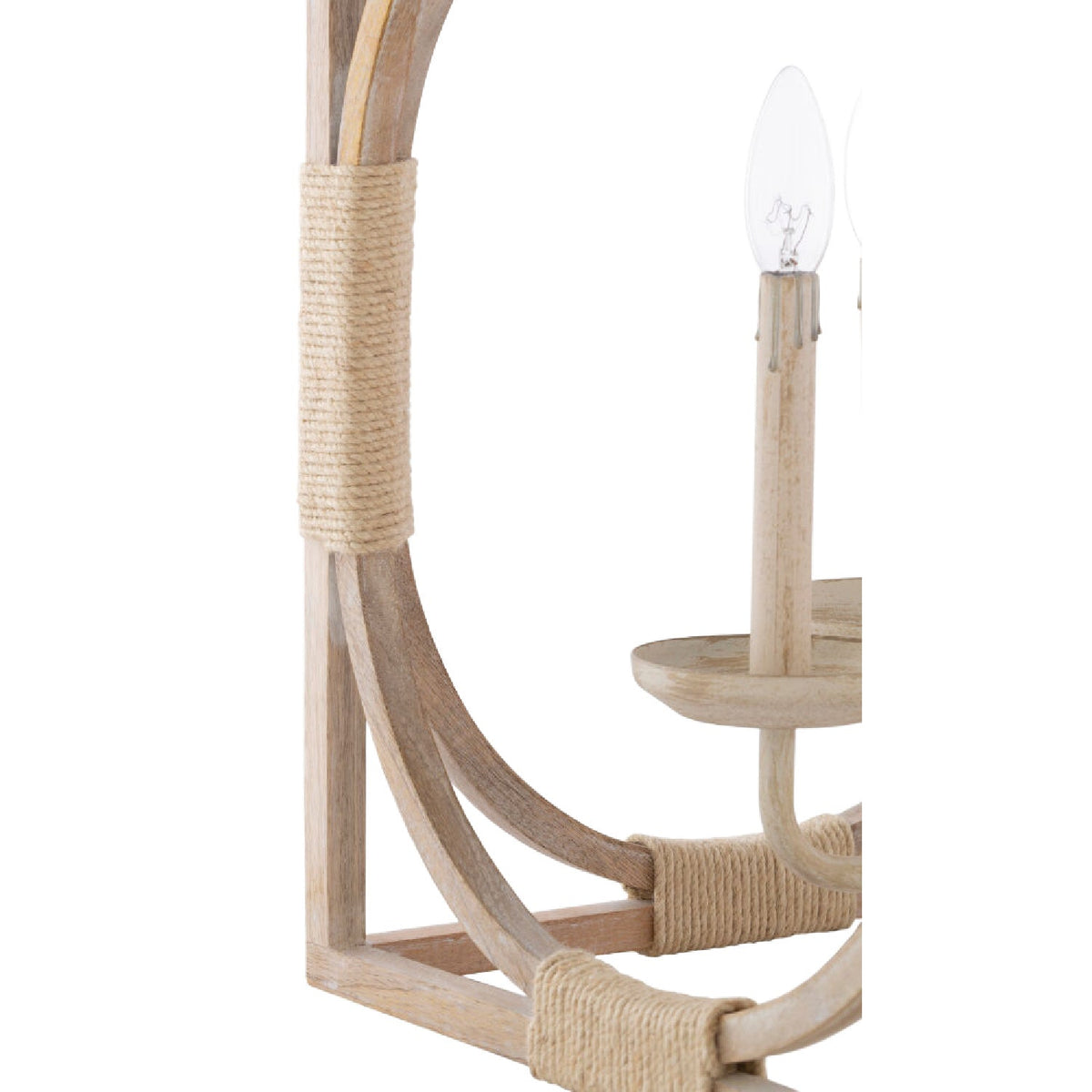 Modern European furniture - Whitewashed Wooden 4-Light Chandelier - www.oroa.com