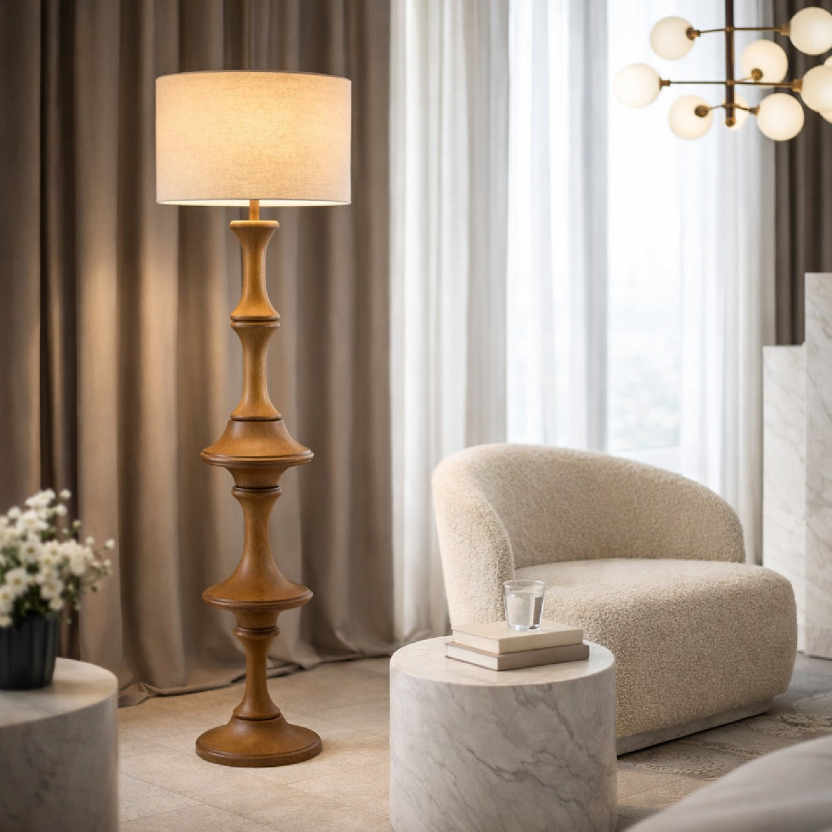 Modern European furniture - Brown Steel Accent Floor Lamp - www.oroa.com