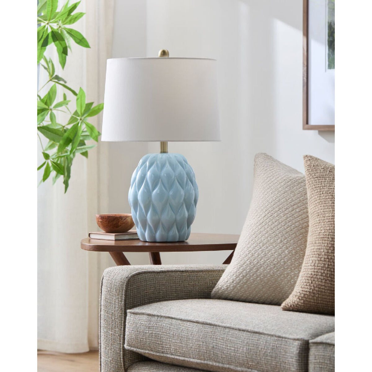 Modern European furniture - Reliefed Ceramic Accent Table Lamp - www.oroa.com
