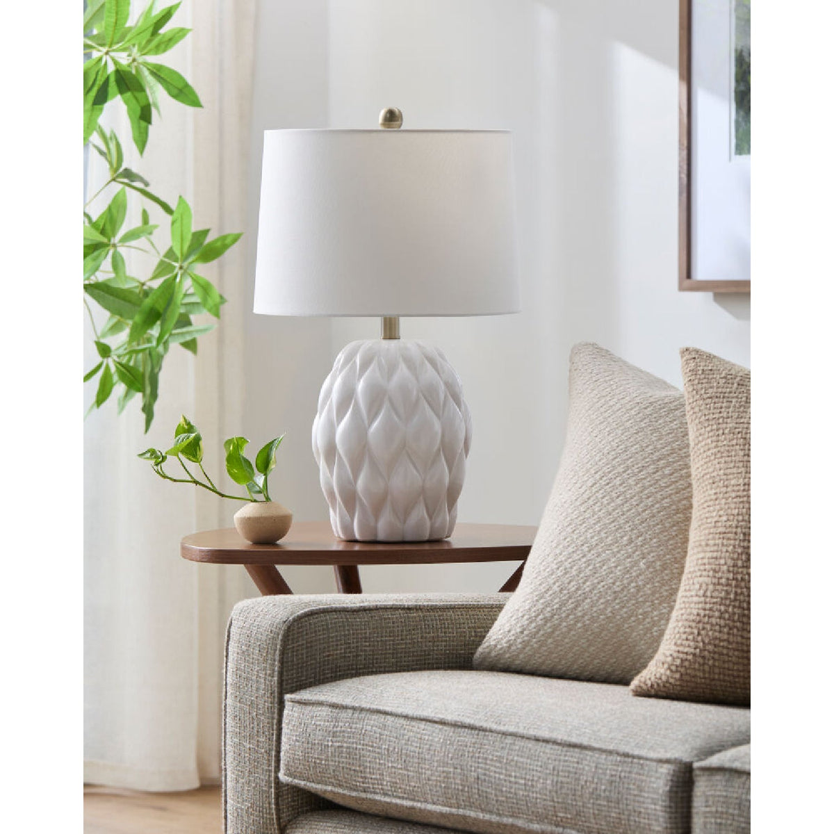 Modern European furniture - Reliefed Ceramic Accent Table Lamp - www.oroa.com