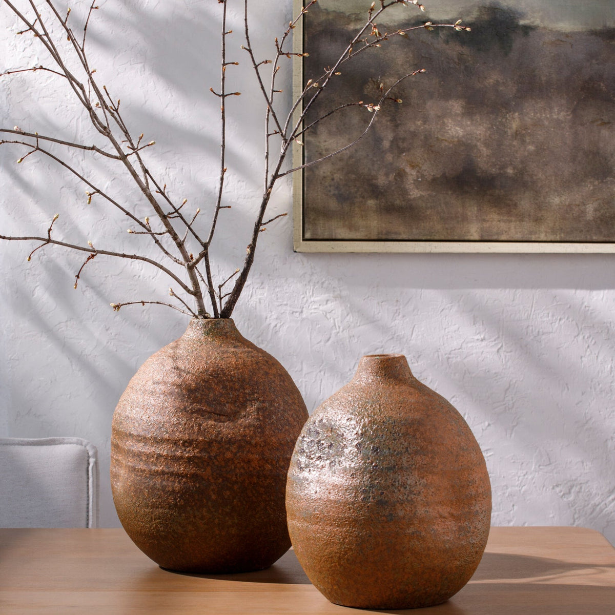 Modern European furniture - Terracotta Glazed Ceramic Vase - www.oroa.com