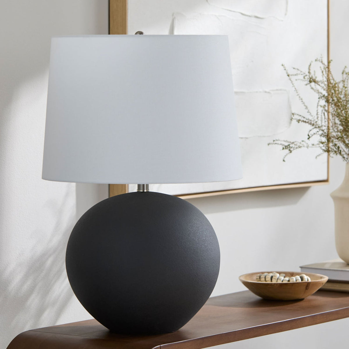 Modern European furniture - Glazed Ceramic Linen Table Lamp - www.oroa.com