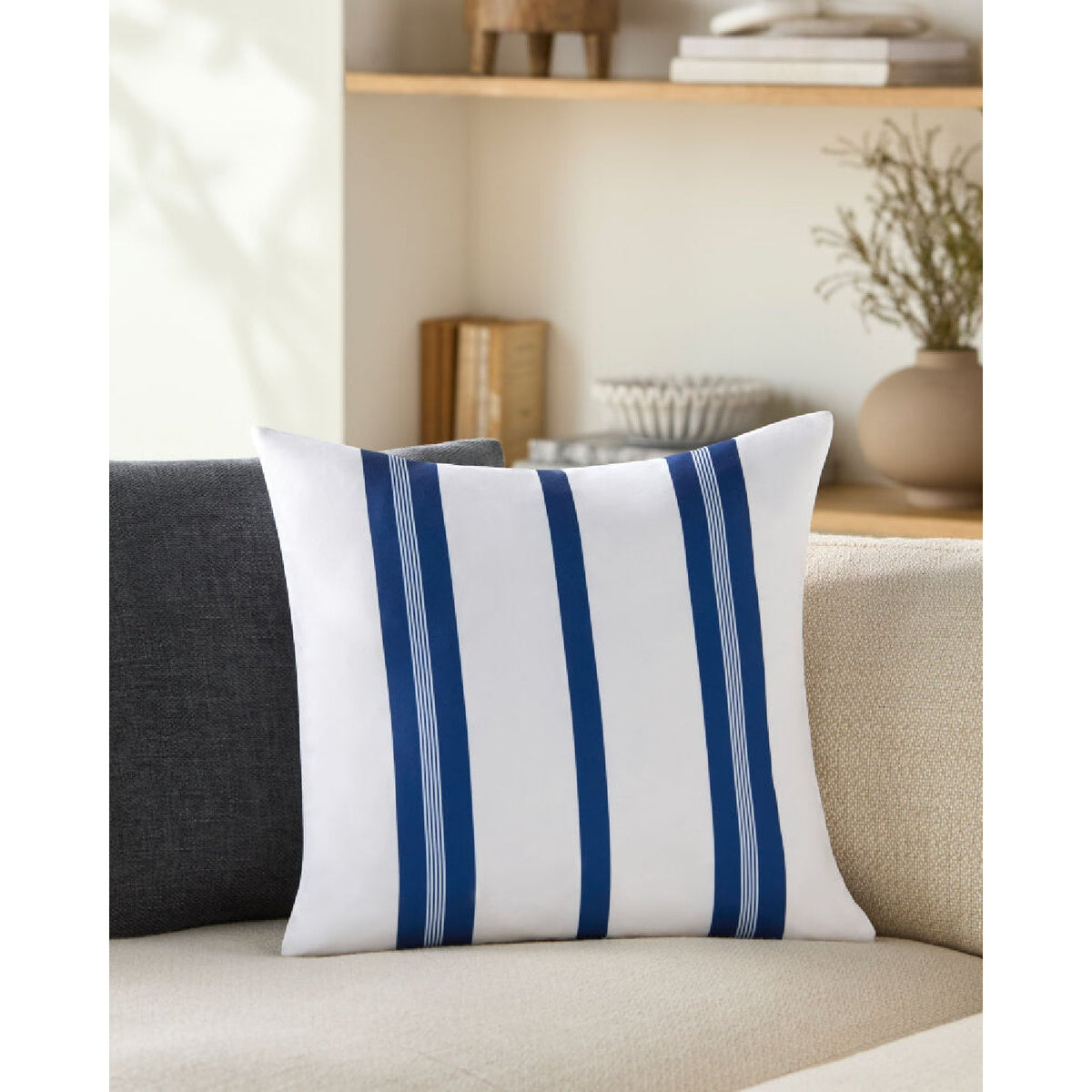 Modern European furniture - Blue Stripes Poly Insert Pillow - www.oroa.com