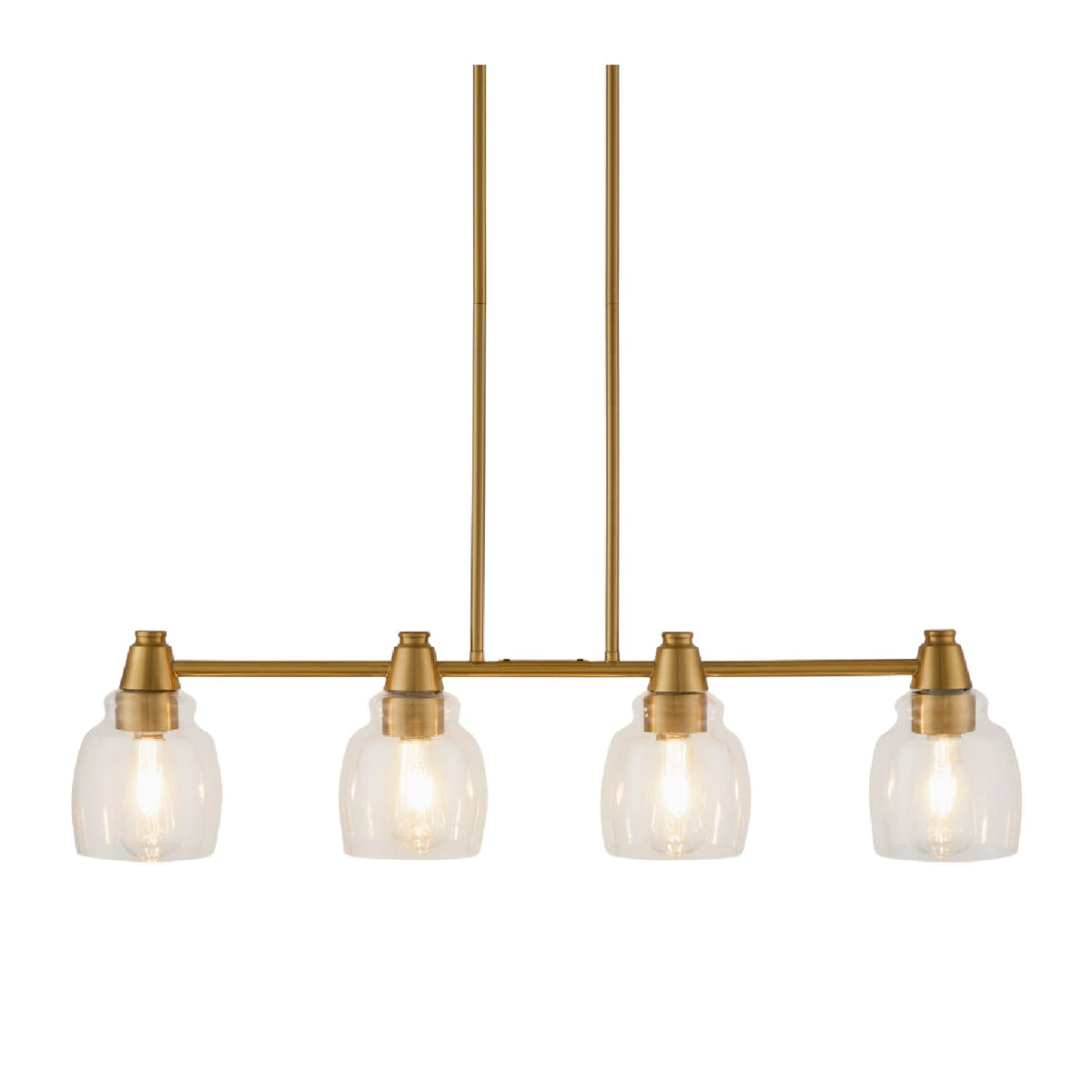 Modern European furniture - 4-Light Glass Linear Chandelier - www.oroa.com