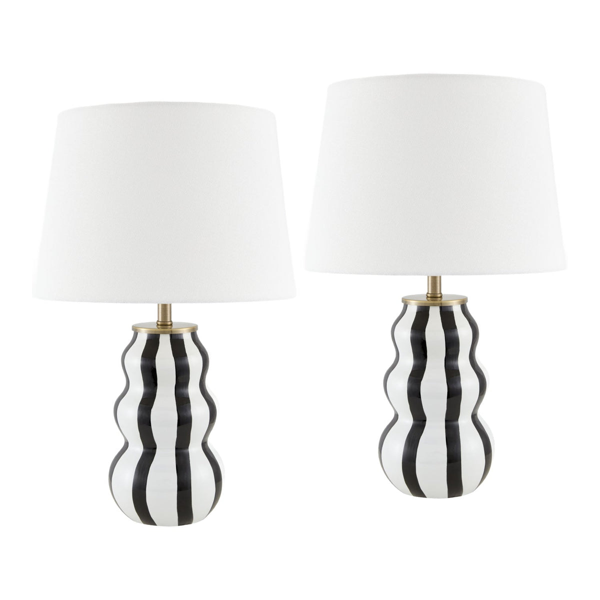 Modern European furniture - Wavy Stripes Ceramic Table Lamps (2) - www.oroa.com