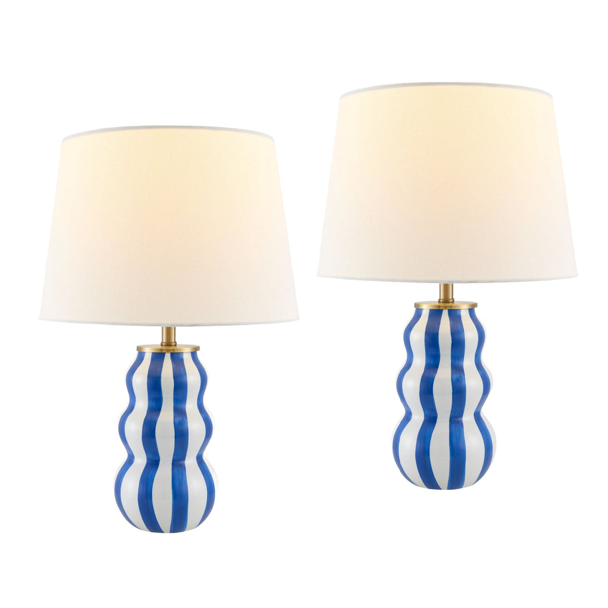 Modern European furniture - Wavy Stripes Ceramic Table Lamps (2) - www.oroa.com