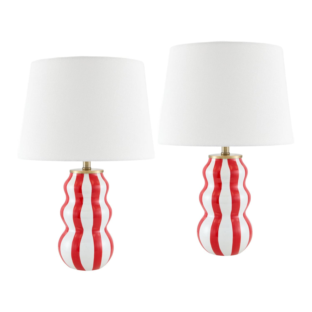 Modern European furniture - Wavy Stripes Ceramic Table Lamps (2) - www.oroa.com