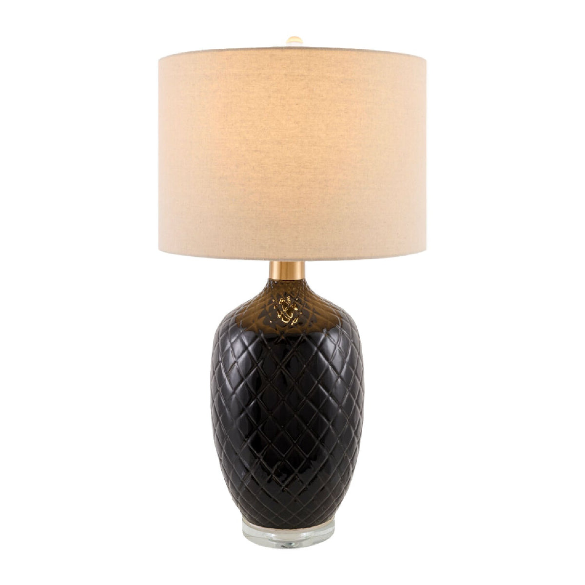 Modern European furniture - Carved Ceramic Linen Table Lamp - www.oroa.com