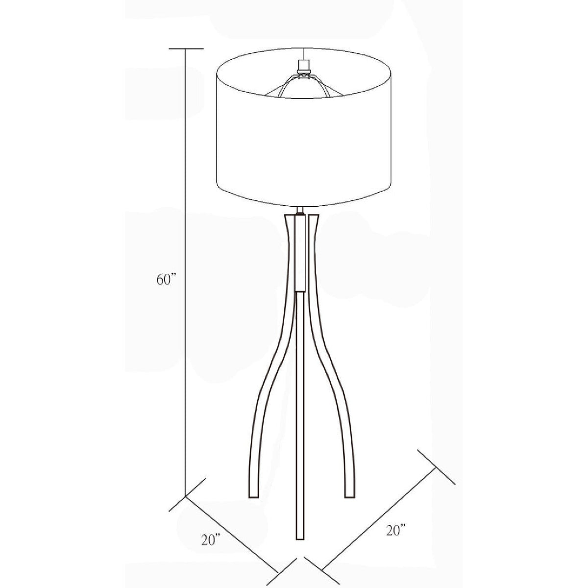 Modern European furniture - Wood Veneer Tripod Floor Lamp - www.oroa.com