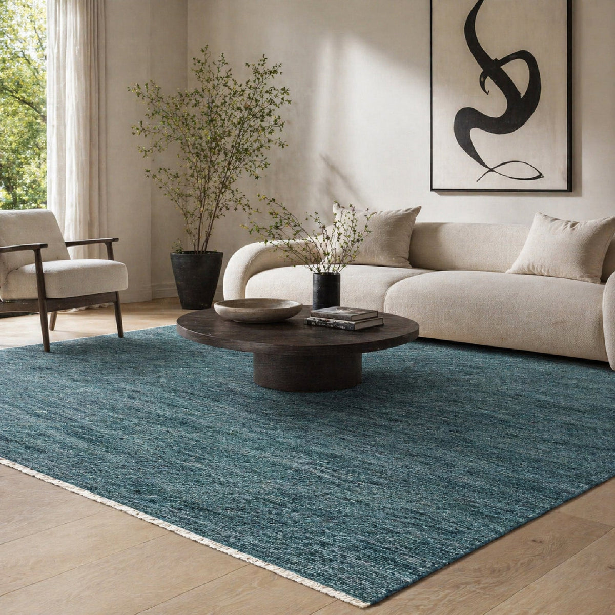 Modern European furniture - Hand-Knotted Wool Fringed Square Carpet - www.oroa.com