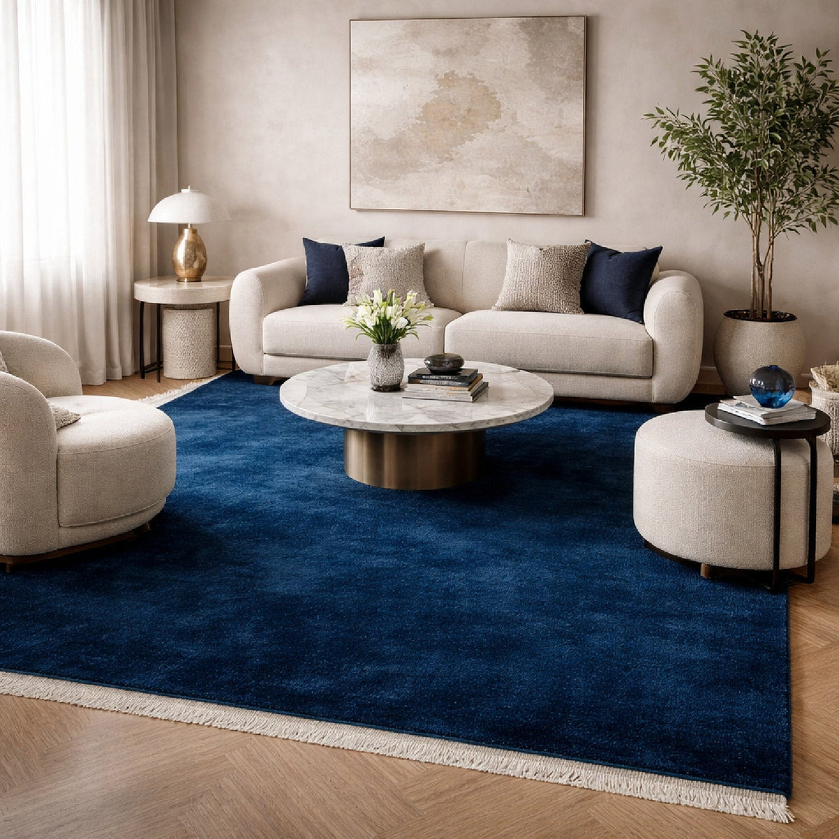 Modern European furniture - Hand-Loomed Wool Fringe Square Carpet - www.oroa.com