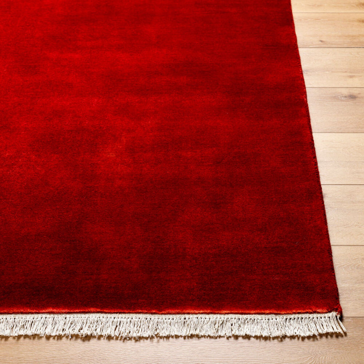Hand-Loomed Wool Fringe Table Runner | Kuda Home Evergreen