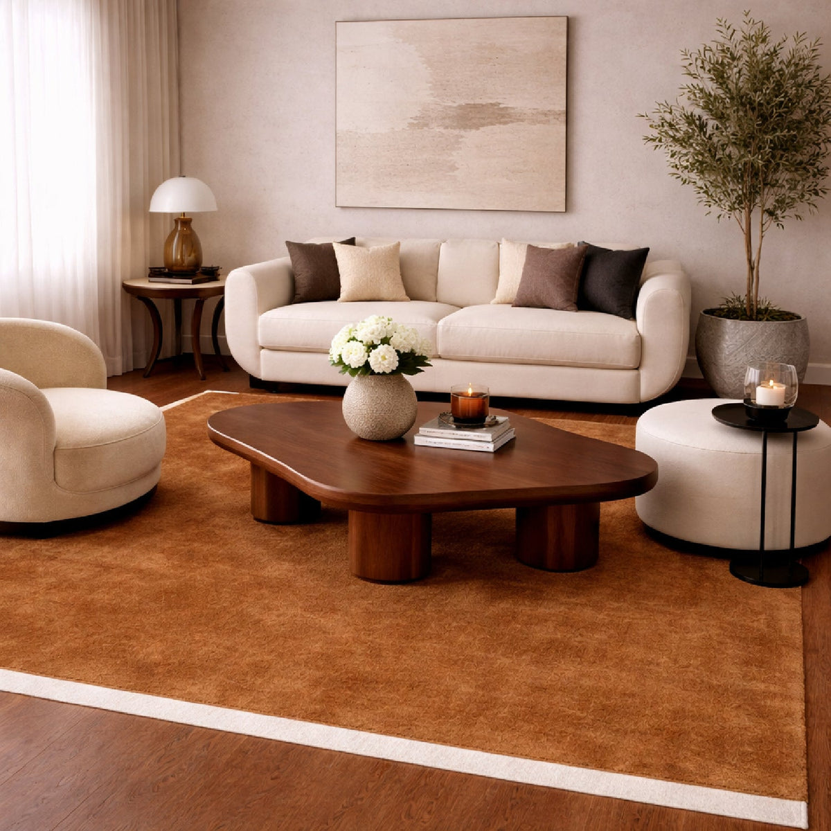 Modern European furniture - Hand-Loomed Wool Fringe Square Carpet - www.oroa.com