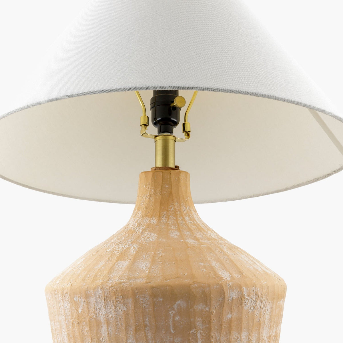 Modern European furniture - Glazed Beige Ceramic Table Lamp - www.oroa.com