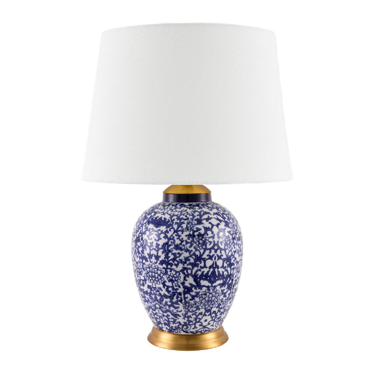 Modern European furniture - Blue Floral Ceramic Table Lamp - www.oroa.com