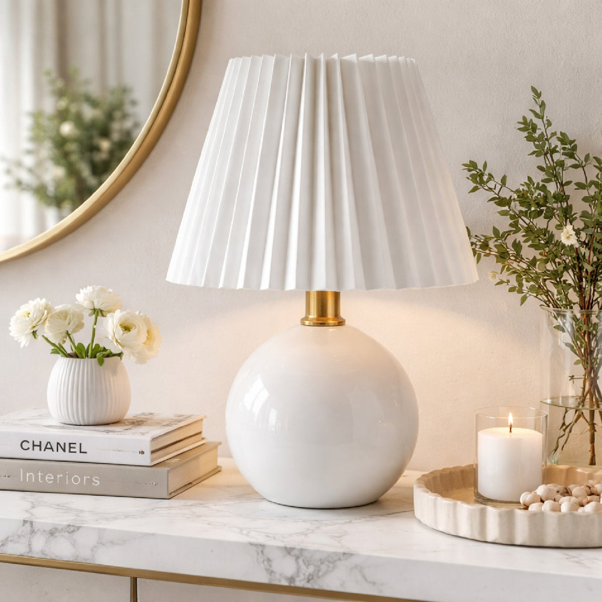 Modern European furniture - Ceramic Sphere Table Lamp - www.oroa.com