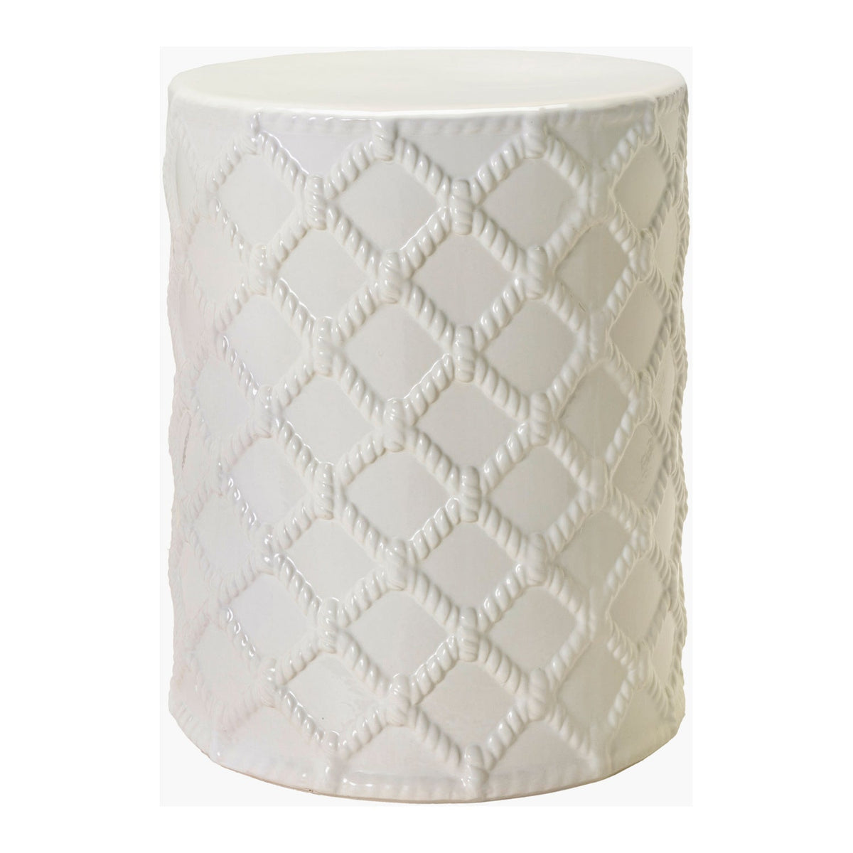 Modern European furniture - Lattice Patterned Ceramic Garden Stool - www.oroa.com