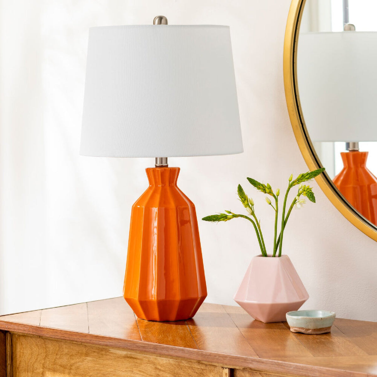 Modern European furniture - Neon Glazed Ceramic Table Lamp - www.oroa.com