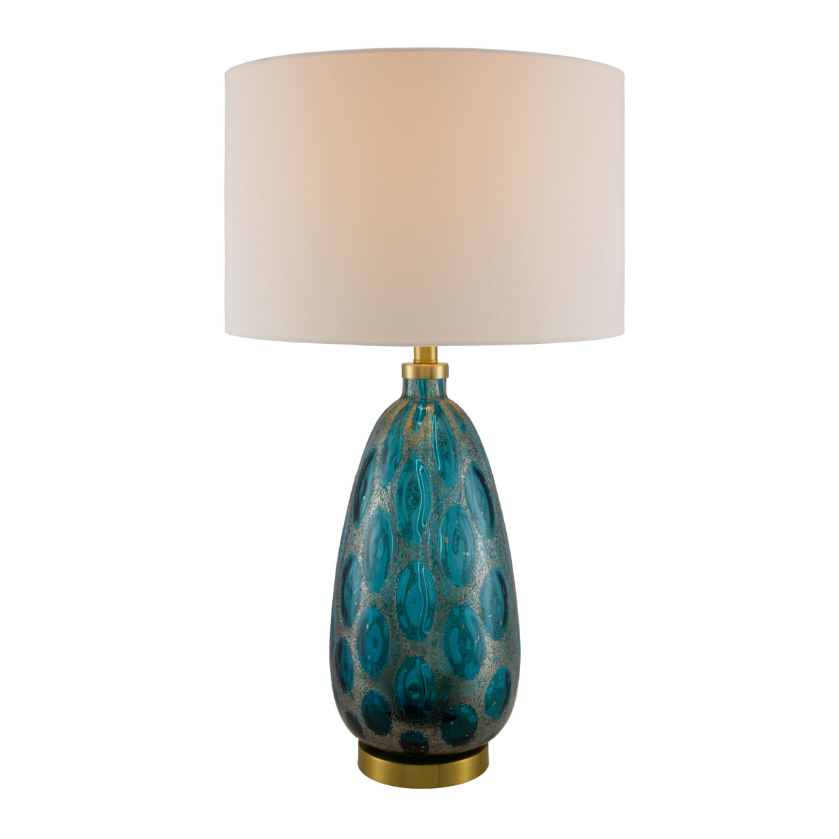 Modern European furniture - Hand-painted Blue Glass Table Lamp - www.oroa.com