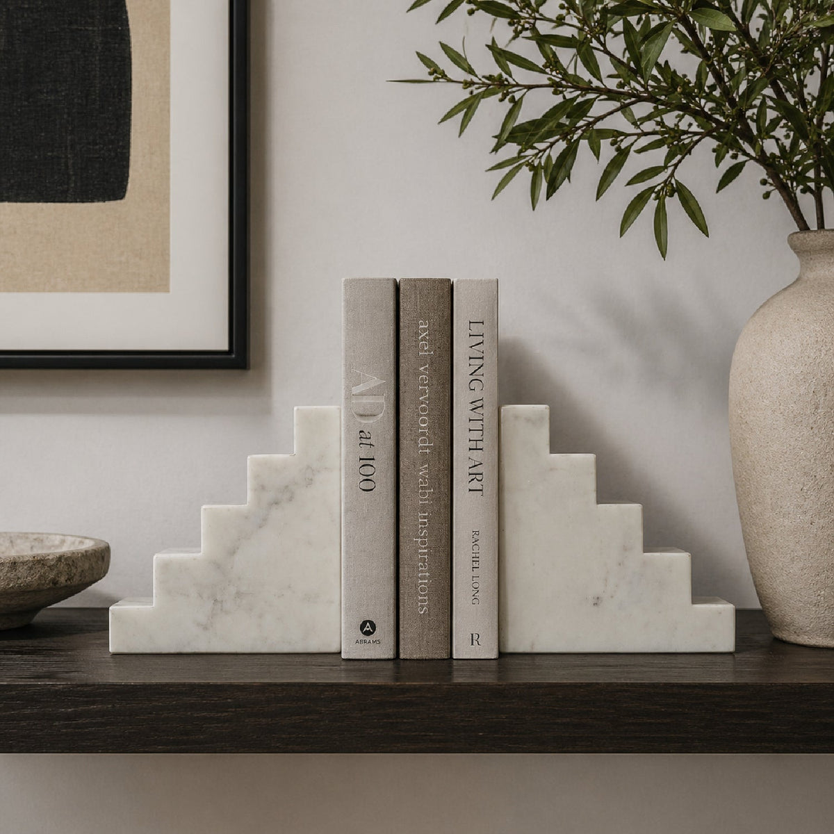 Modern European furniture - Marble Stairs Bookends (2) - www.oroa.com