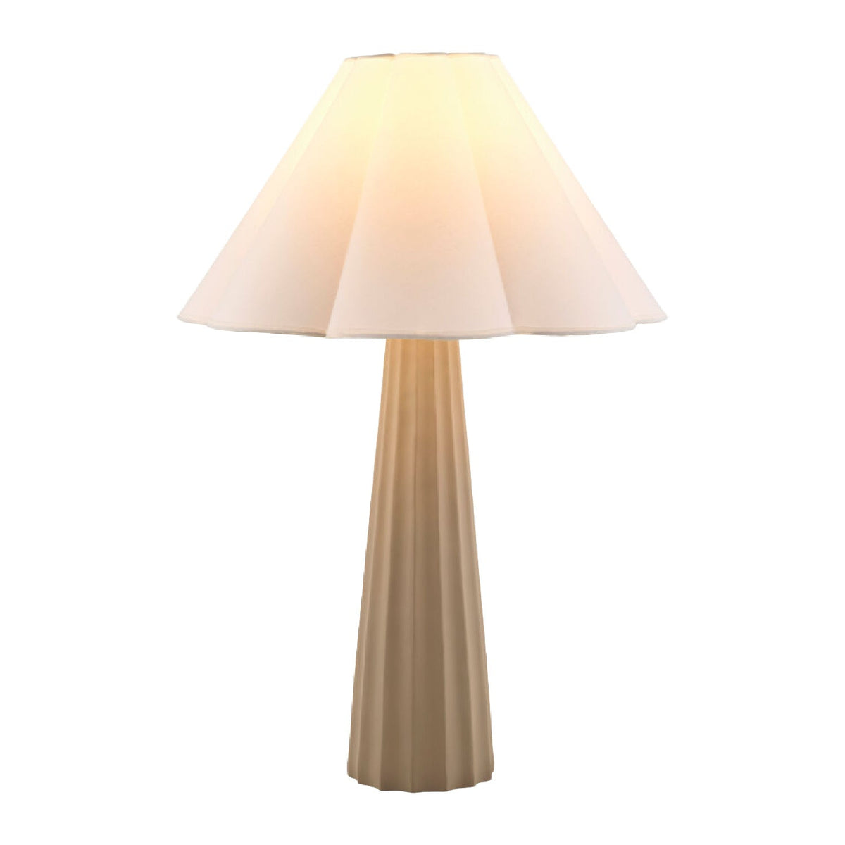 Modern European furniture - Scalloped White Cotton Table Lamp - www.oroa.com