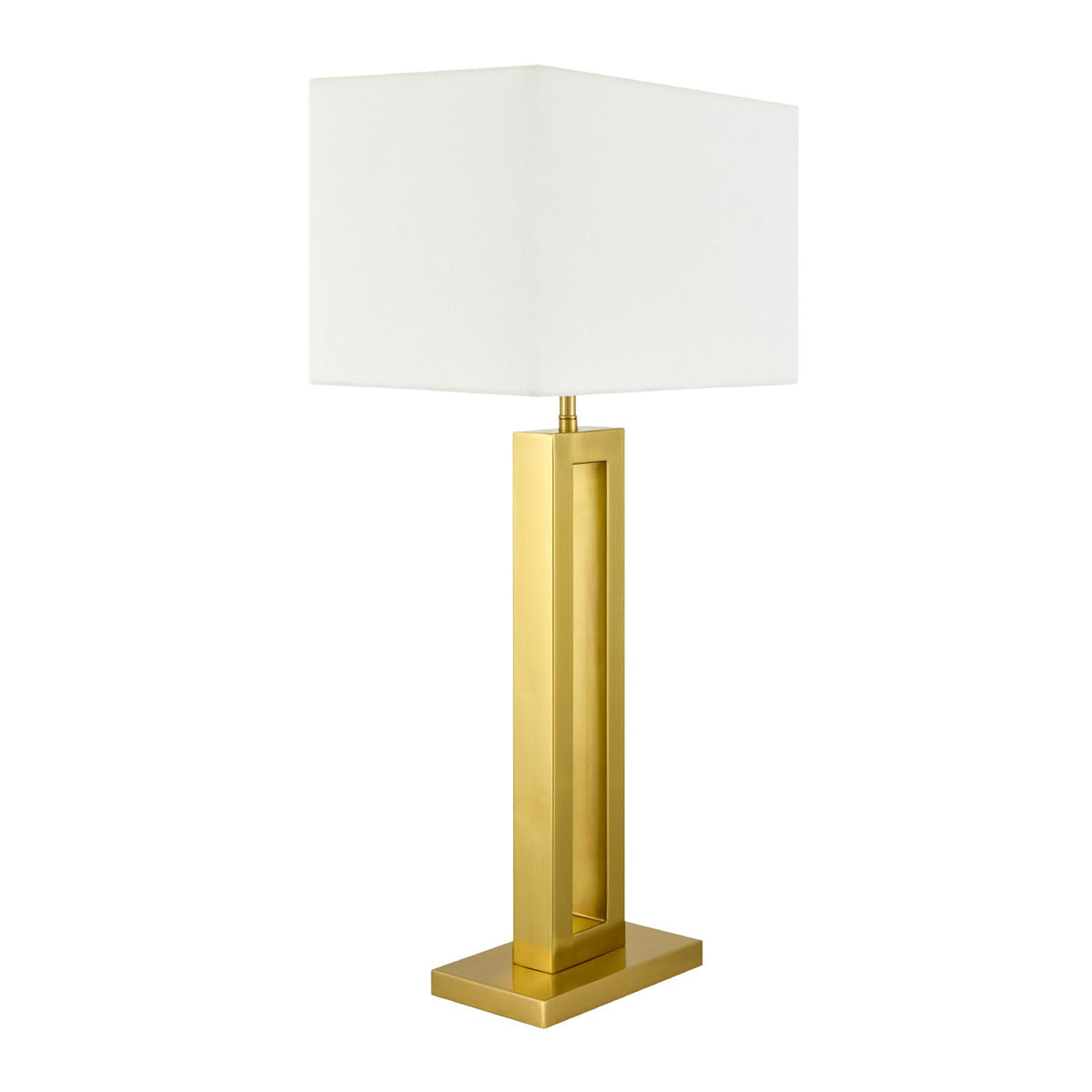Modern European furniture - White Linen Gold Table Lamp - www.oroa.com