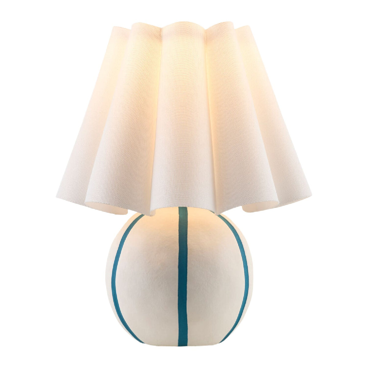 Modern European furniture - Lined Round Ceramic Table Lamp - www.oroa.com