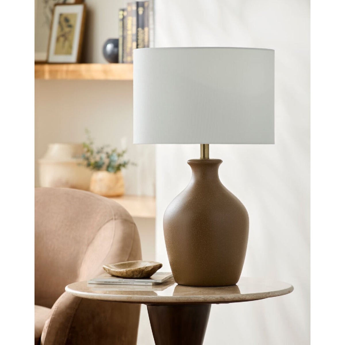 Modern European furniture - Linen Drum Shade Table Lamp - www.oroa.com