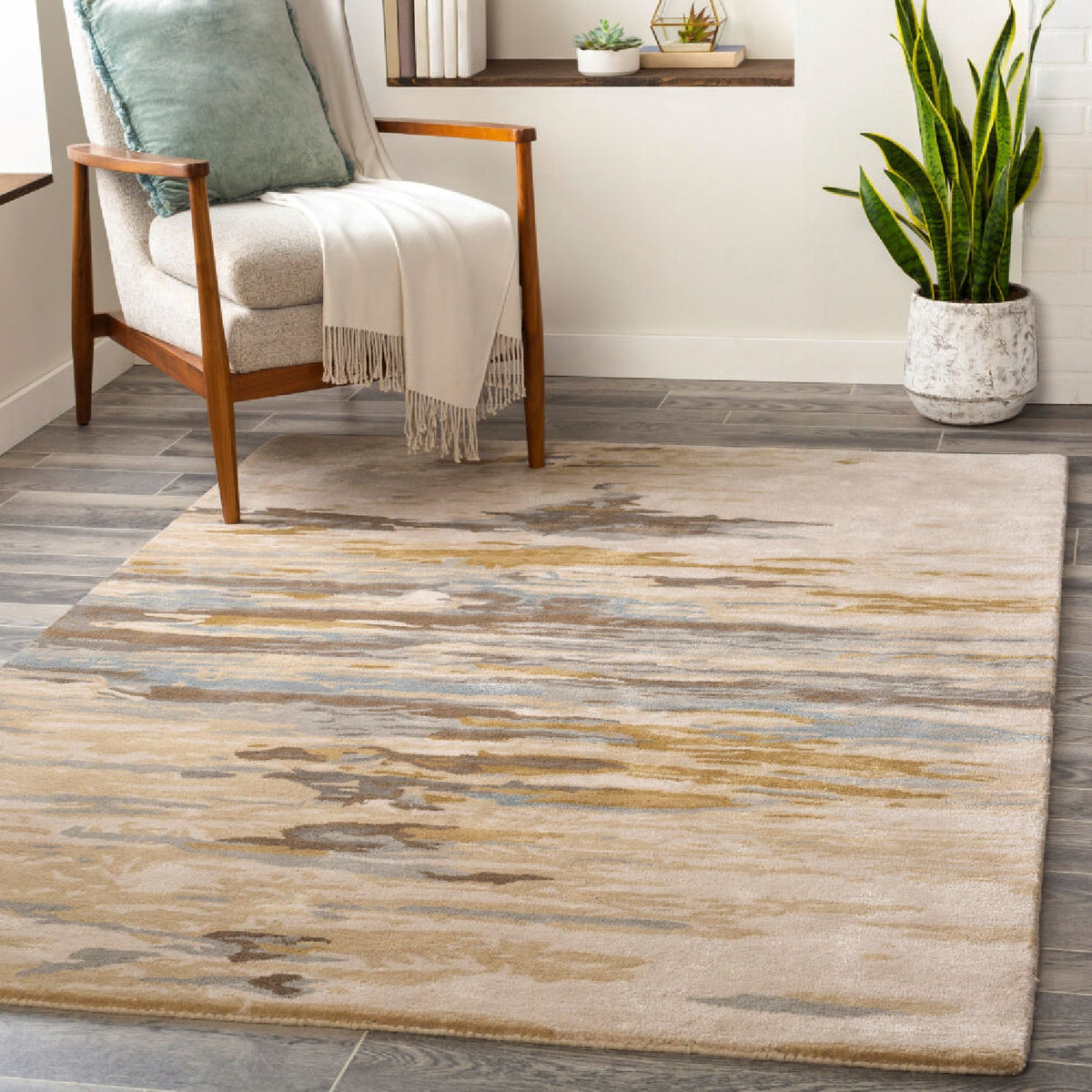 Modern European furniture - Multicolored Viscose Wool Blend Carpet - www.oroa.com