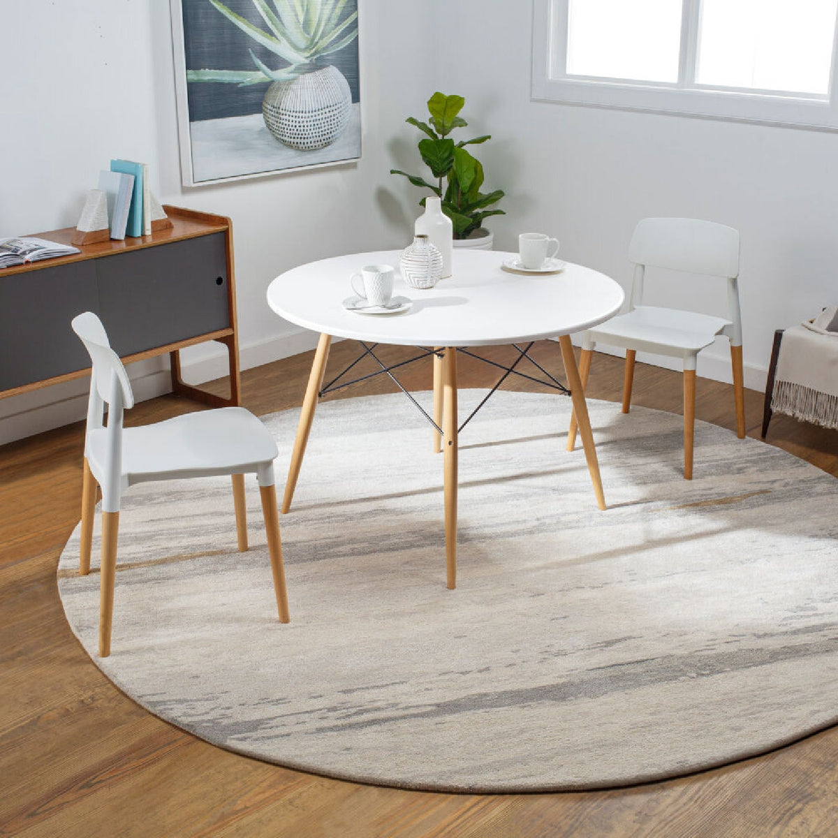 Modern European furniture - Viscose Wool Blend Round Carpet - www.oroa.com
