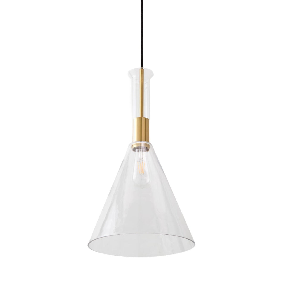 Modern European furniture - Conical Clear Glass Pendant Lamp - www.oroa.com