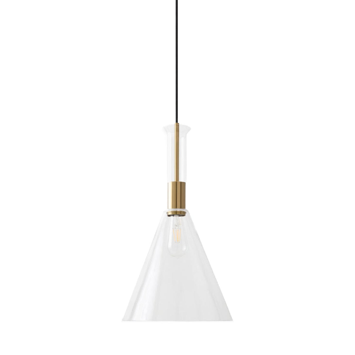 Modern European furniture - Conical Clear Glass Pendant Lamp - www.oroa.com