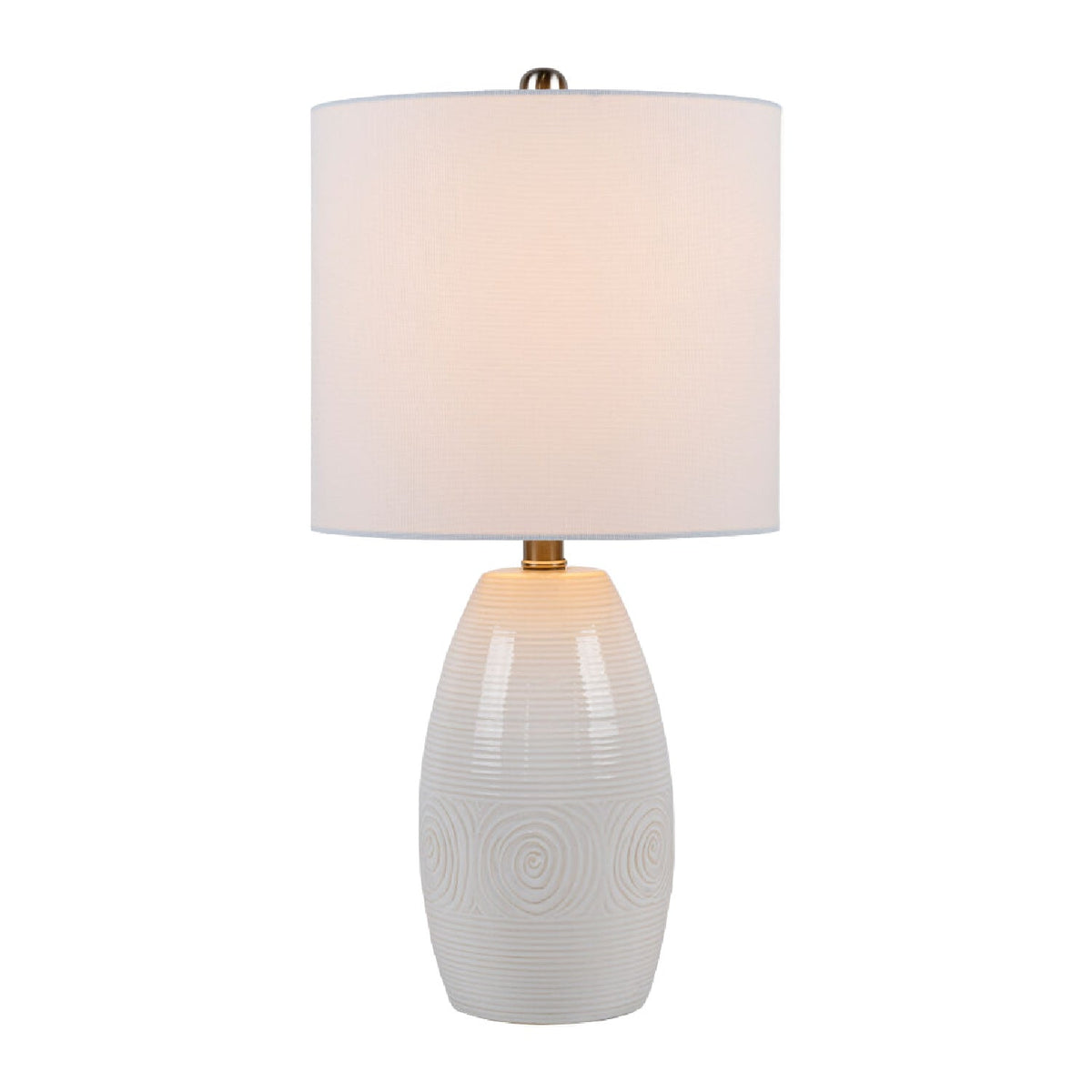 Modern European furniture - White Linen Ceramic Table Lamp - www.oroa.com