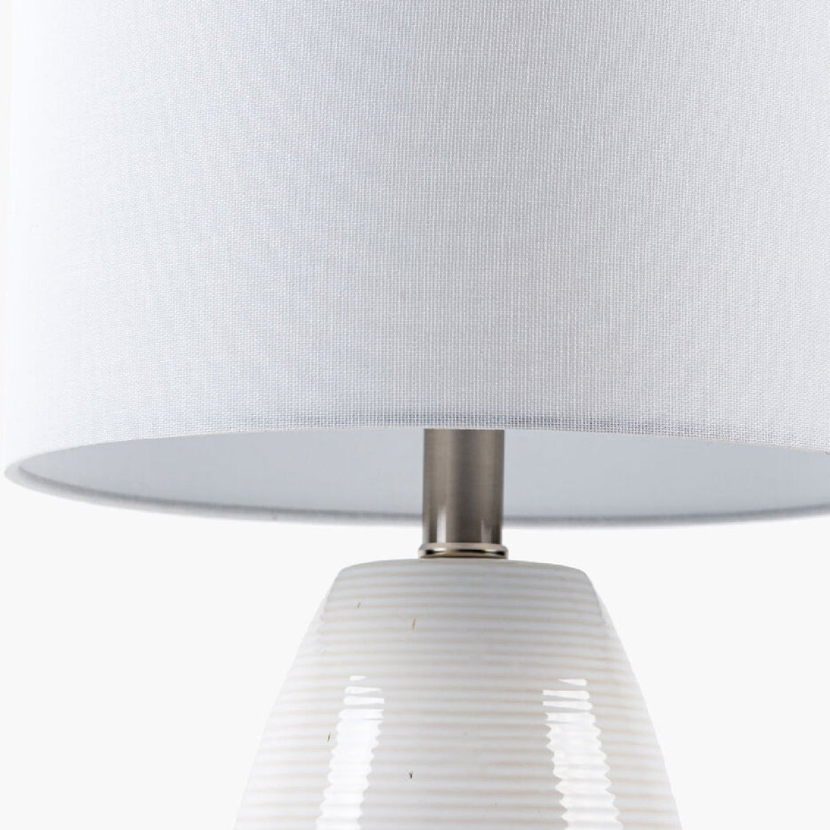 Modern European furniture - White Linen Ceramic Table Lamp - www.oroa.com