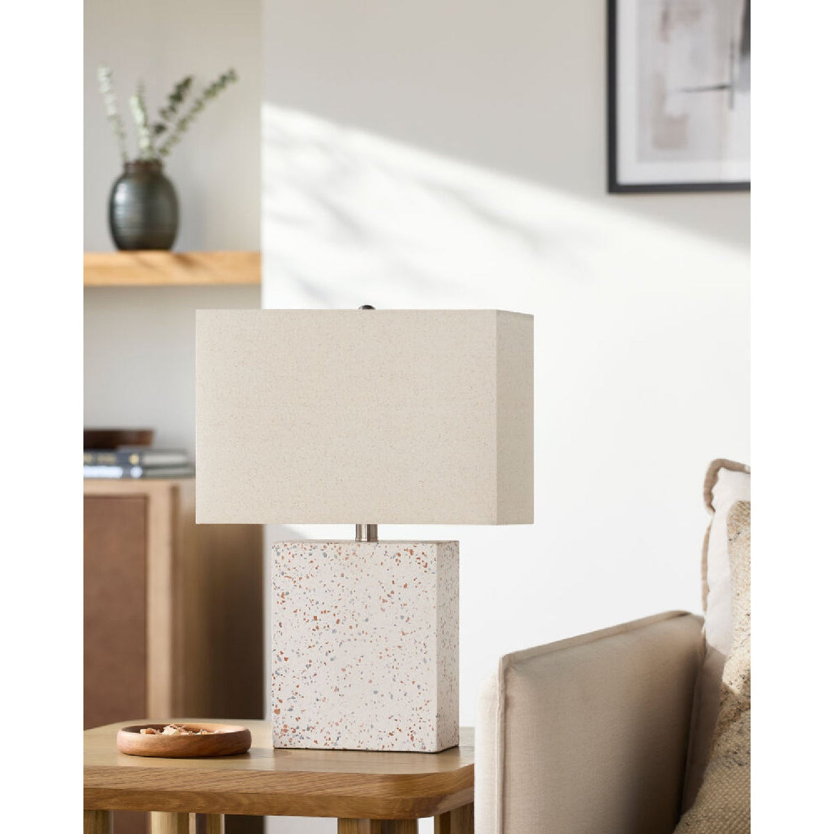 Modern European furniture - Brushed White Concrete Table Lamp - www.oroa.com